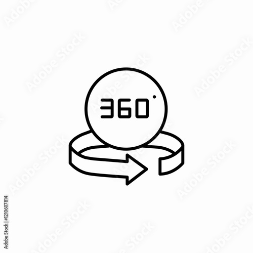 360 range icon sign vector