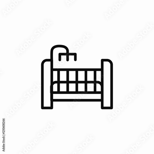 baby crib icon sign vector