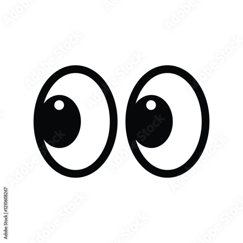 cartoon emoji eye away icon vector illustration vision look view see sign symbol 
