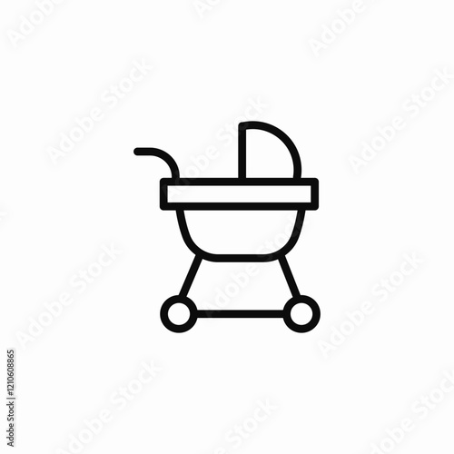 baby stroller icon sign vector