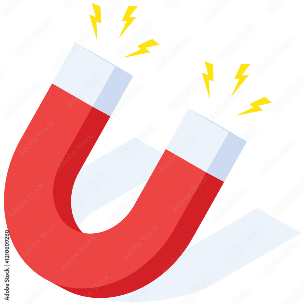 Red Horseshoe Magnet with Force Power bolts Red Horseshoe Magnet with Force Power bolts