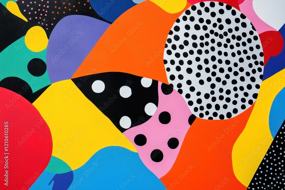 Abstract Colorful Shapes and Dots Composition Abstract Colorful Shapes and Dots Composition