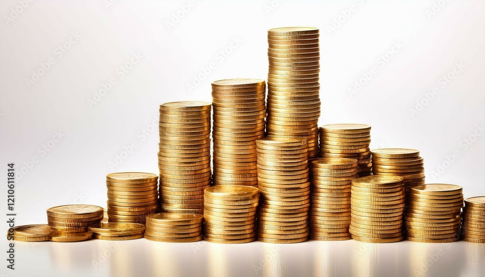 coins on white background