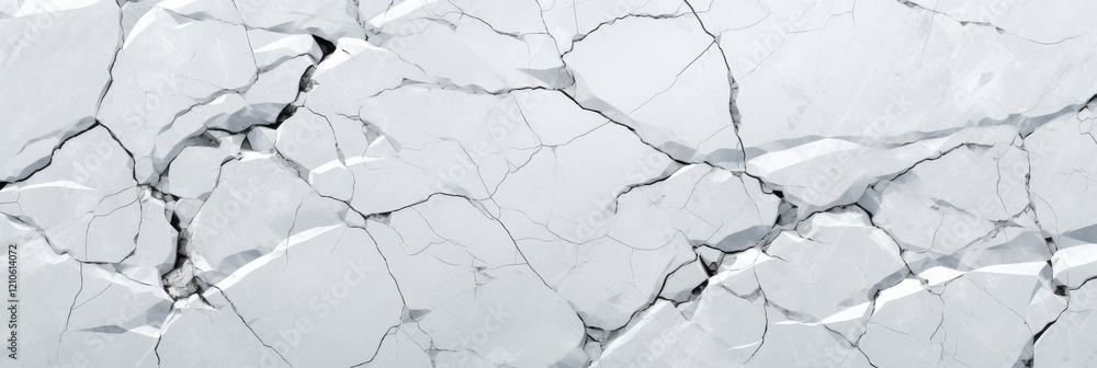 Fototapeta premium Cracked white surface revealing intricate patterns of nature's design. Generative AI