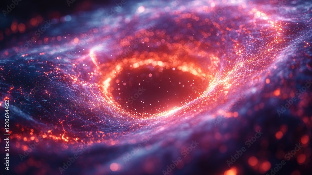 A stunning image of a galaxy with a black hole at its center, perfect for use in science and astronomy contexts A stunning image of a galaxy with a black hole at its center, perfect for use in science and astronomy contexts
