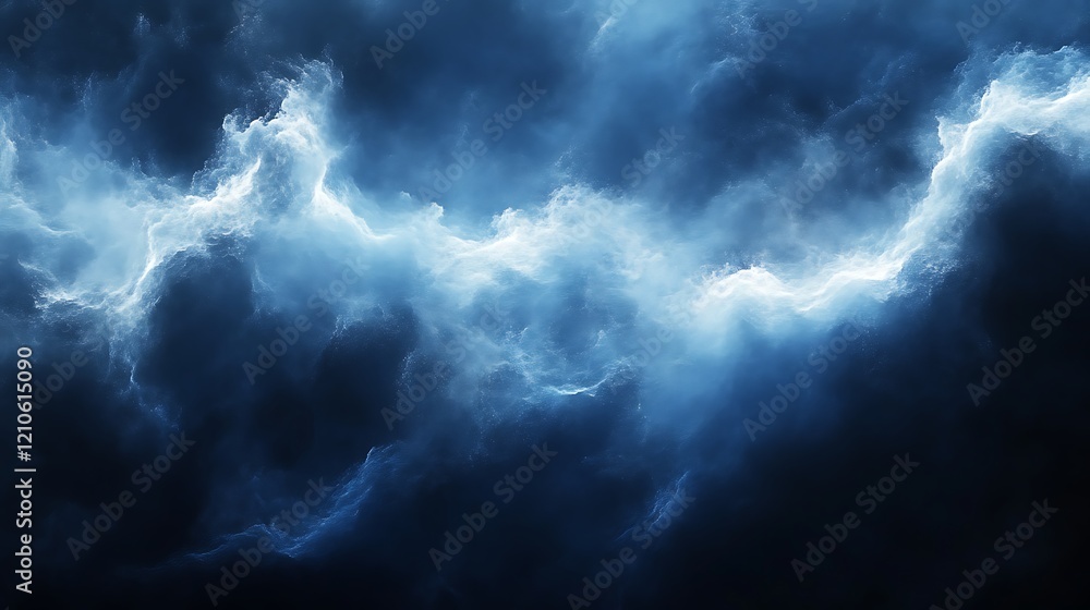 Fototapeta premium Abstract Blue Swirling Cloud Formation Image