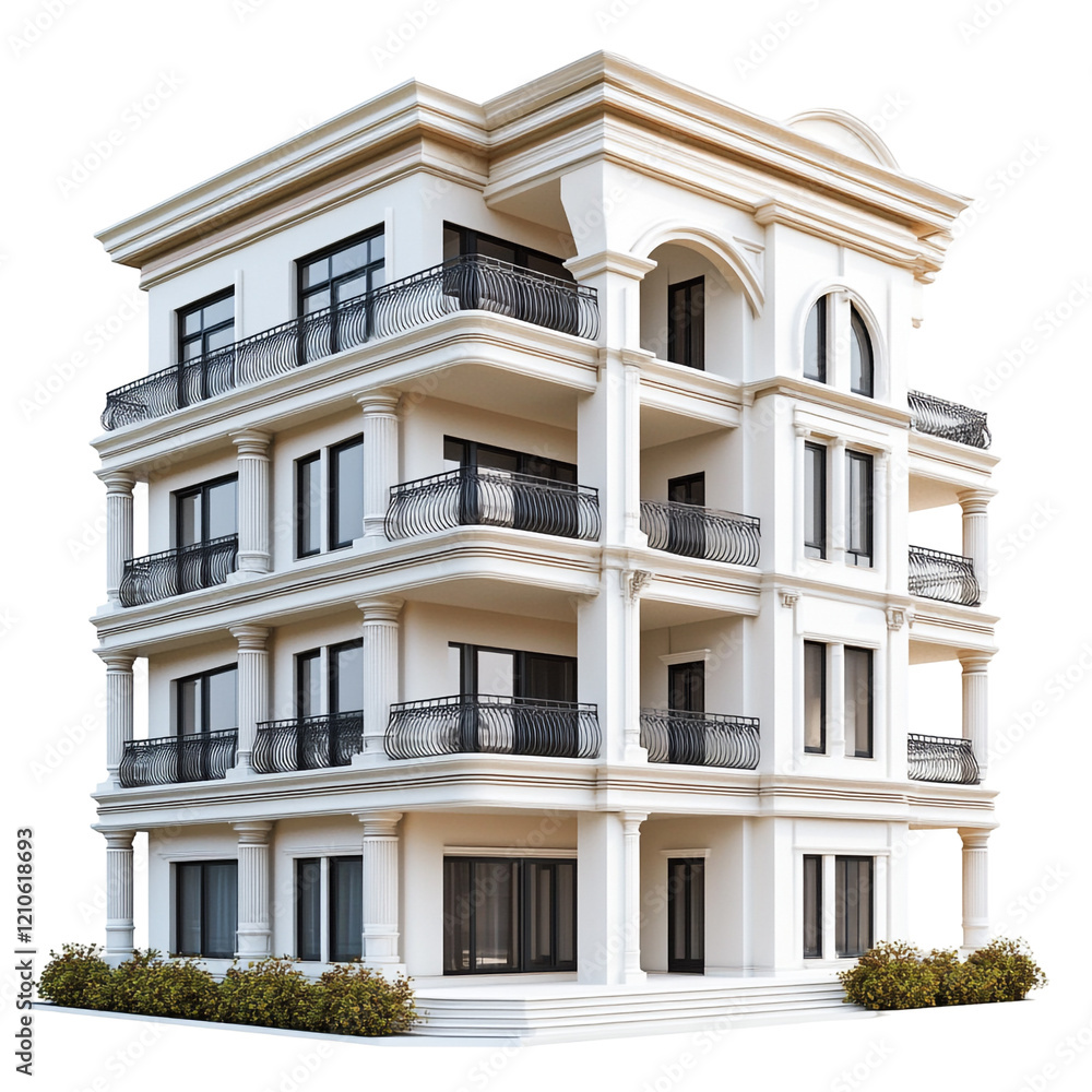 Fototapeta premium Classical White Apartment Building