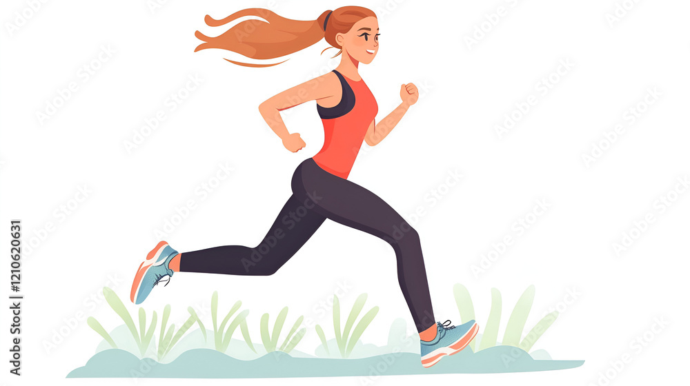 A Running Girl Working Out Girl Running Lady Running Female --aspect 16:9 White Background A Running Girl Working Out Girl Running Lady Running Female --aspect 16:9 White Background