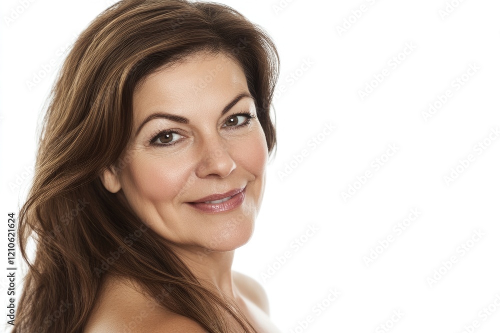 Portrait of a woman with long hair from the side view Portrait of a woman with long hair from the side view