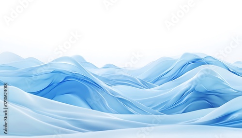 Fototapeta Naklejka Na Ścianę i Meble -  Blue and white digital waves creating a futuristic cyber landscape