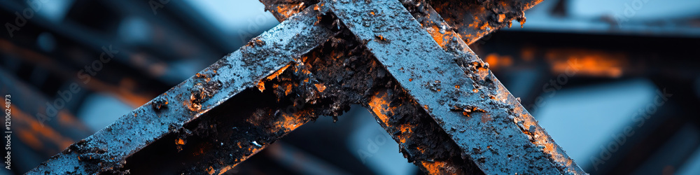 Fototapeta premium Close-up of Rusted Metal Beams