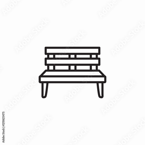 wide bench icon sign vector