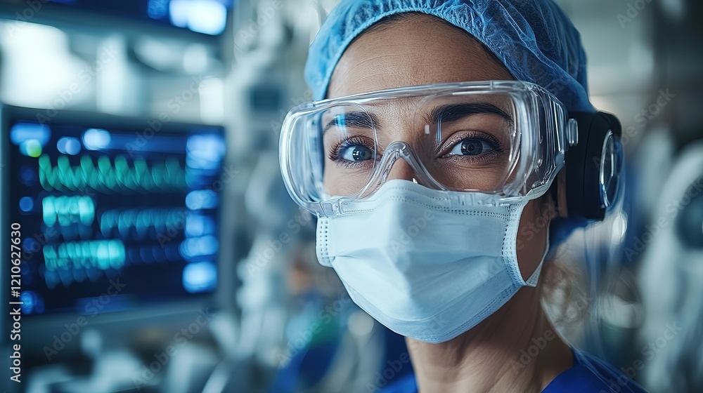 a female doctor at futuristic hospital with high technology advance equipment a female doctor at futuristic hospital with high technology advance equipment