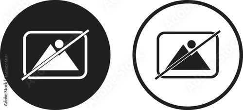 No image icon set in two styles . No picture icon . Vector illustration