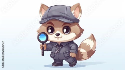 Wallpaper Mural Cute detective fox exploring a whimsical world full of mysteries. Generative AI Torontodigital.ca