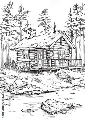 Wallpaper Mural Cabins Coloring Pages Torontodigital.ca