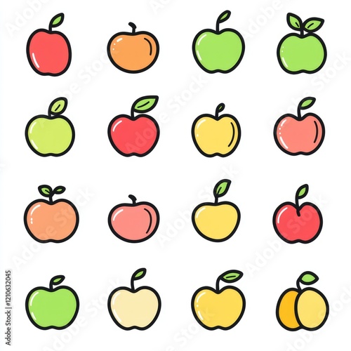 Minimalist Apple Outline. Stylish Fruit Silhouette for Health and Vegan Lifestyle