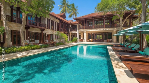 Wallpaper Mural Luxury villa featuring a private pool and a verdant tropical garden Torontodigital.ca