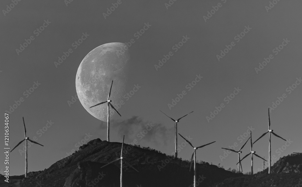 waning moon at the beginning of the year at dusk!