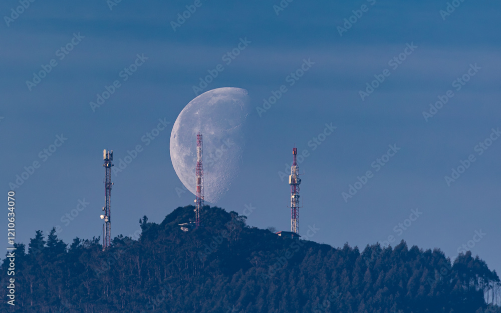 waning moon at the beginning of the year at dusk!