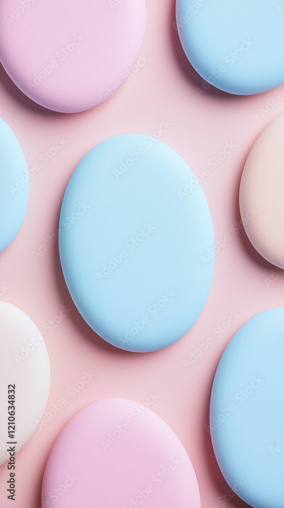 Egg shapes in pink and blue vertical