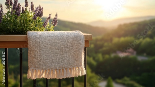 Cozy and bright bathroom corner with natural decor featuring plants and soft ...