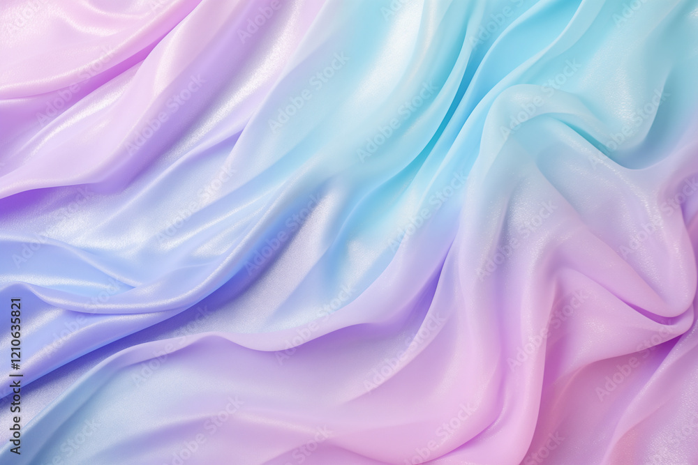 Obraz premium Abstract background resembling a waterfall with pearlescent shimmer in shades of pale raspberry, emerald, coral, rich blue, sky, warm pink, pastel tones, and sea colors, evoking sunset hues.