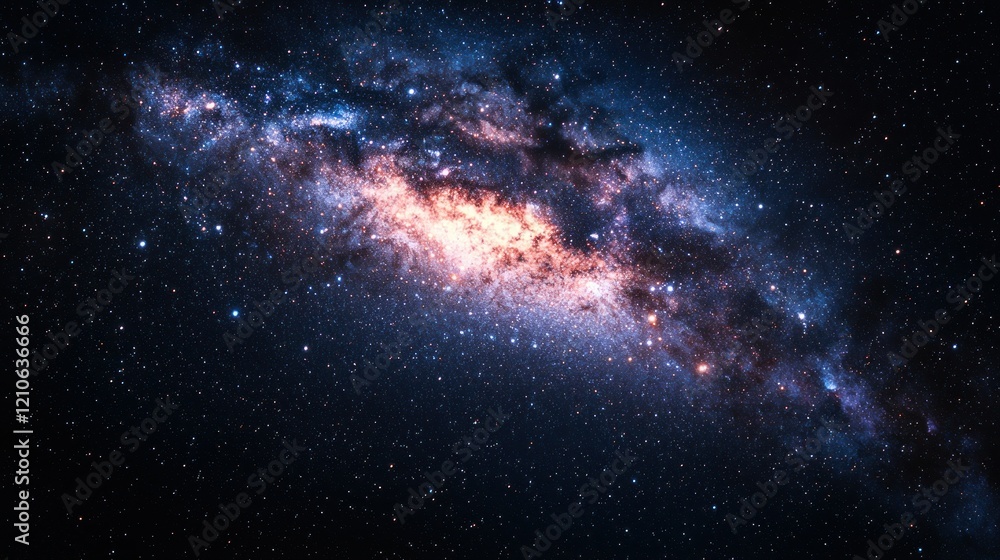 Fototapeta premium Milky Way galaxy cosmic dust, night sky, stars, space background, astronomy