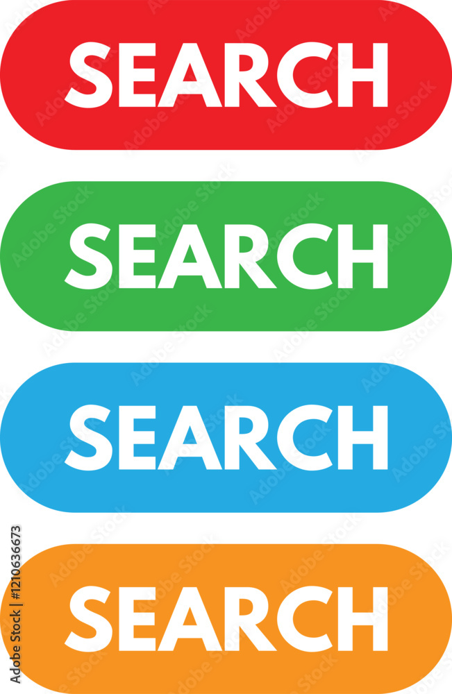 Search button icon set in different colors . Search buttons for sites . Vector Search button icon set in different colors . Search buttons for sites . Vector