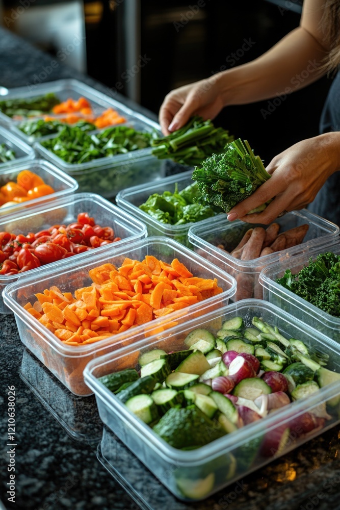 Obraz premium Containers filled with various vegetables