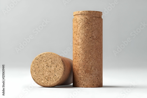 A realistic cork tube mockup, ideal for natural or organic product packaging.