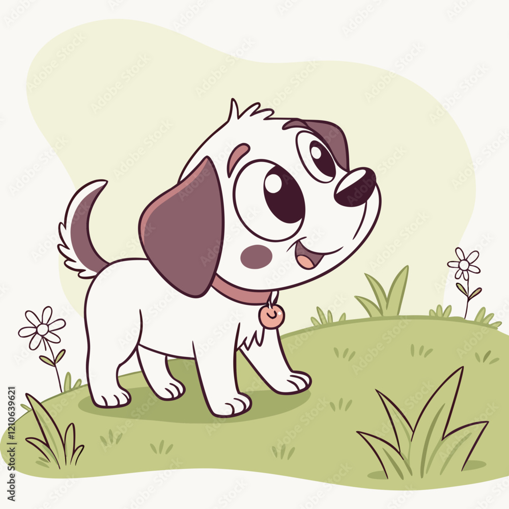 Naklejka premium puppy dog pet cartoon vector design