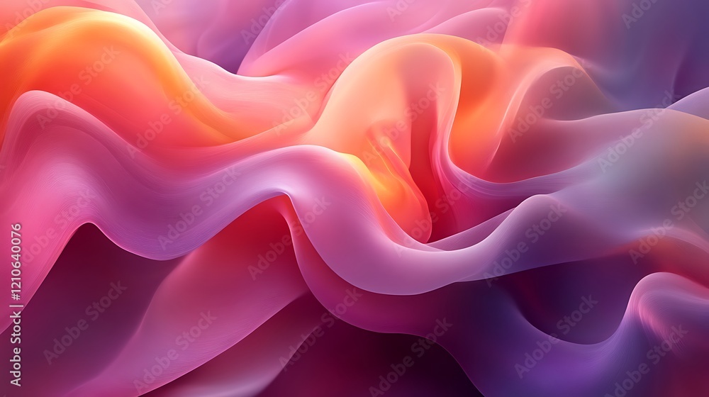 Obraz premium Abstract Pink Purple Orange Wave Abstract Design