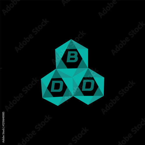 BDD creative minimalist letter logo. BDD unique vector initials alphabet letter logo design