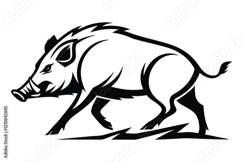 minimalist wild boar logo design