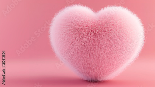Soft, fluffy pink heart on a soft pastel background that evokes warmth and love.