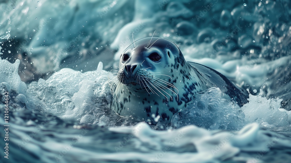 Fototapeta premium Atlantic Seal in the water
