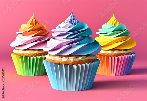 Wallpaper Mural cupcakes with cream Torontodigital.ca