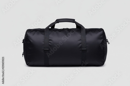 A black duffle bag with a crocodile print on it photo