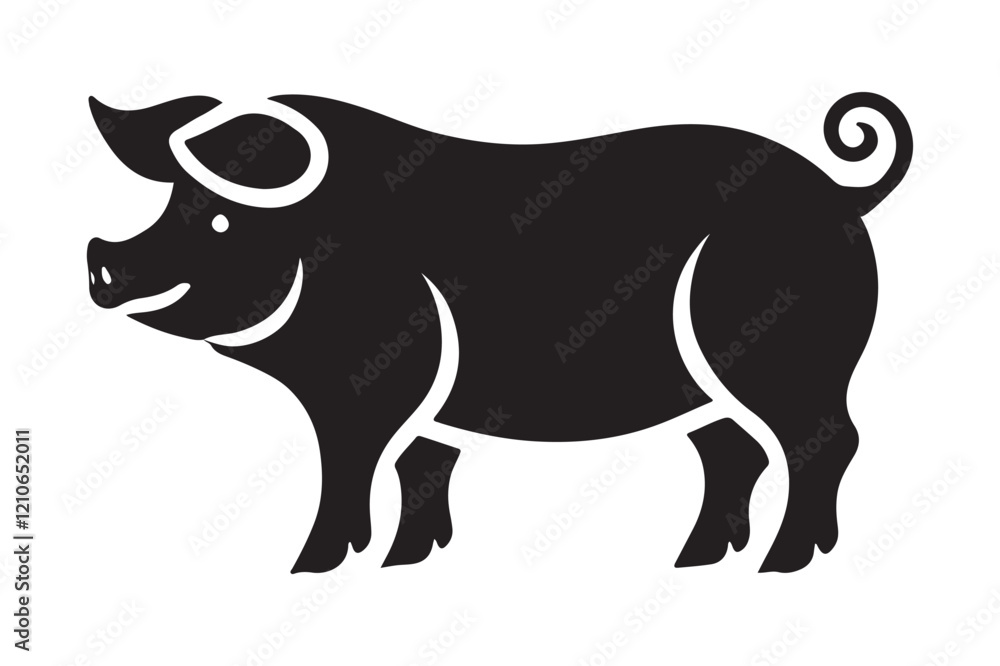 Fototapeta premium Pig silhouette vector art