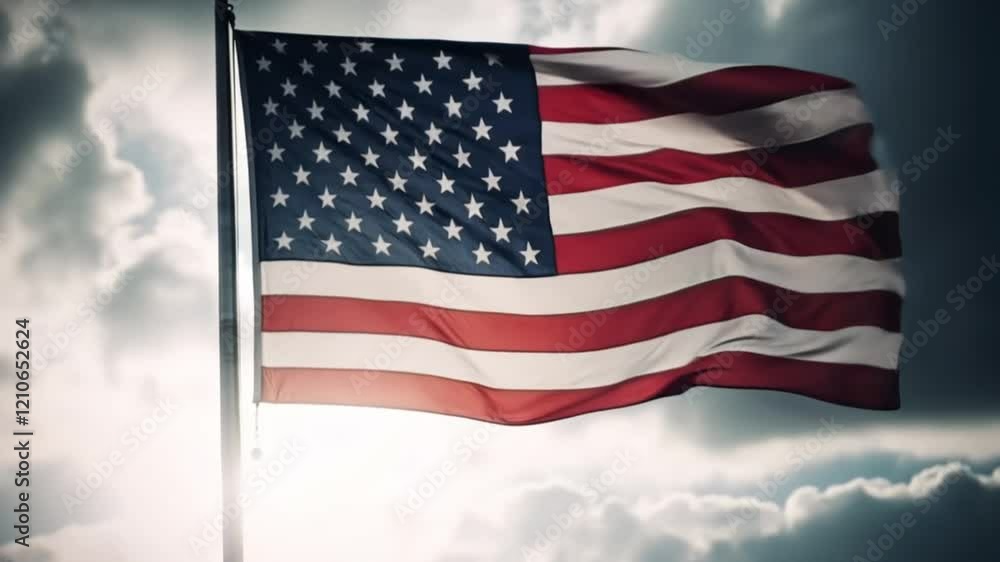 Majestic American Flag Waving Gracefully in the Wind - A Timeless Symbol of Freedom and Patriotism Majestic American Flag Waving Gracefully in the Wind - A Timeless Symbol of Freedom and Patriotism