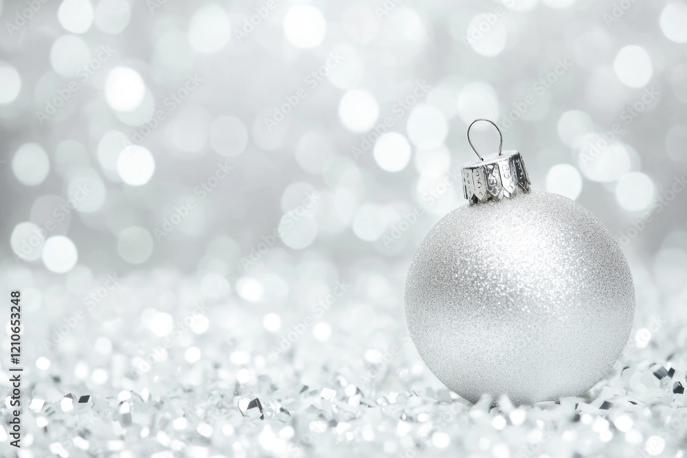 A single Christmas ornament sits atop a blanket of snow, perfect for winter scenes or holiday decorations A single Christmas ornament sits atop a blanket of snow, perfect for winter scenes or holiday decorations
