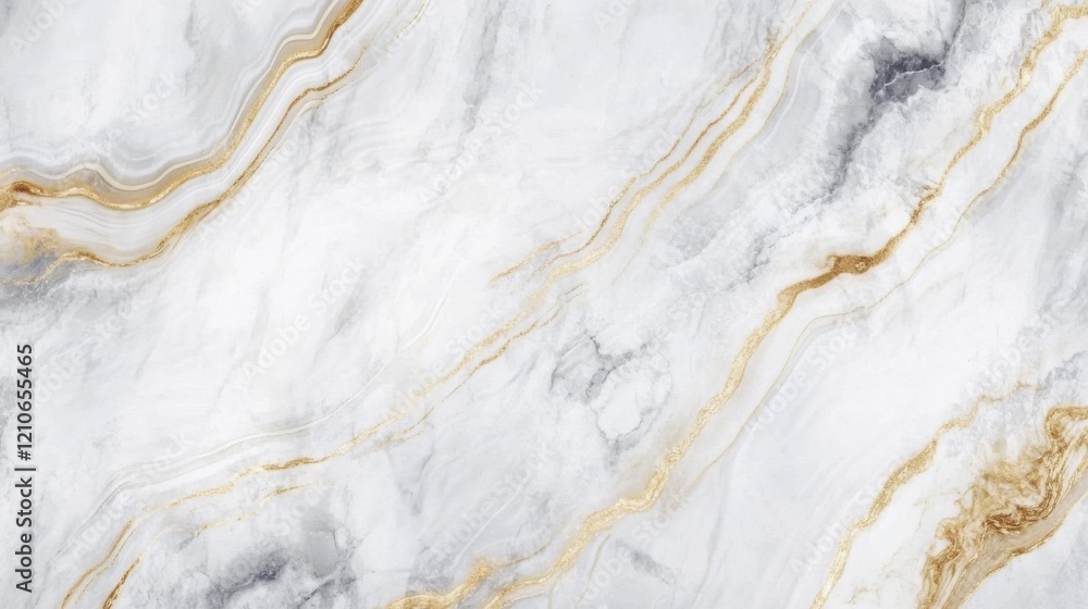 Naklejka premium Elegant white marble with gold veins