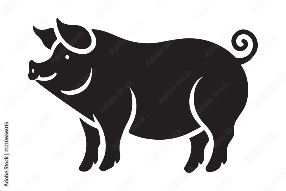 Fototapeta premium Pig silhouette vector art