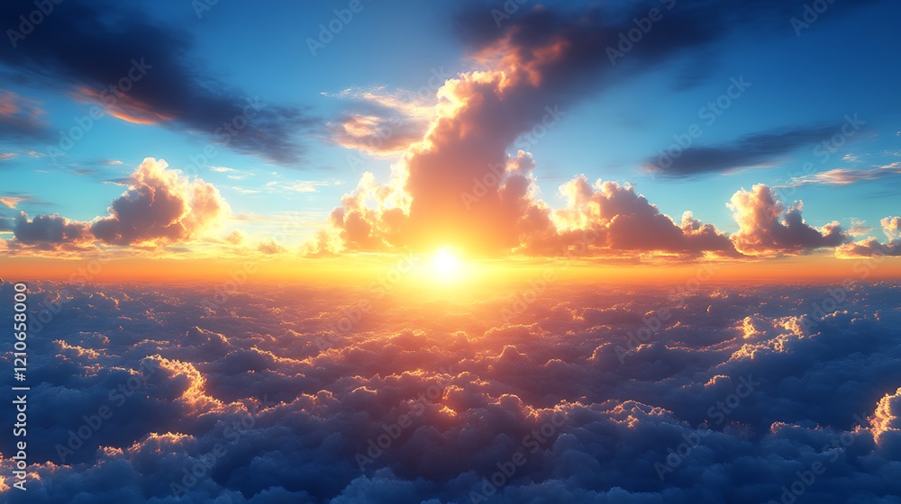 Majestic Sunset Above a Sea of Clouds Majestic Sunset Above a Sea of Clouds