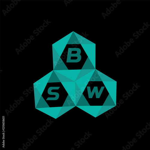 BSW creative minimalist letter logo. BSW unique vector initials alphabet letter logo design photo