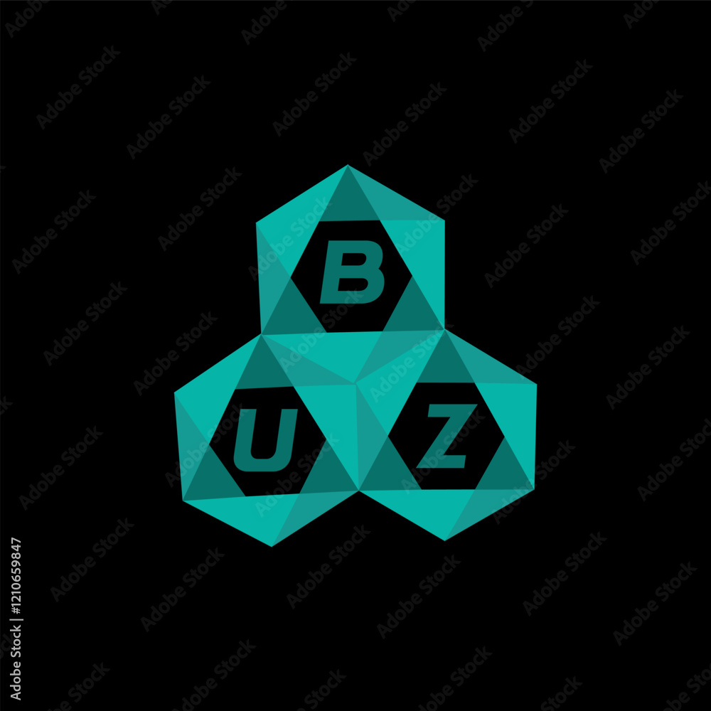 Fototapeta premium BUZ creative minimalist letter logo. BUZ unique vector initials alphabet letter logo design