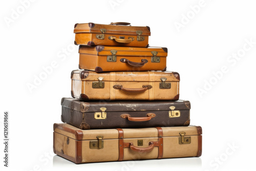 Wallpaper Mural Vintage Luggage Stack Tags: Suitcase, Luggaging, Stack, Vintages Torontodigital.ca