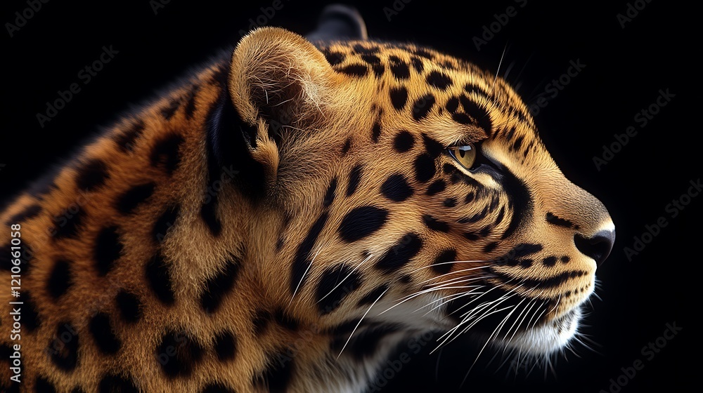 Obraz premium Majestic Leopard Profile Against Dark Background