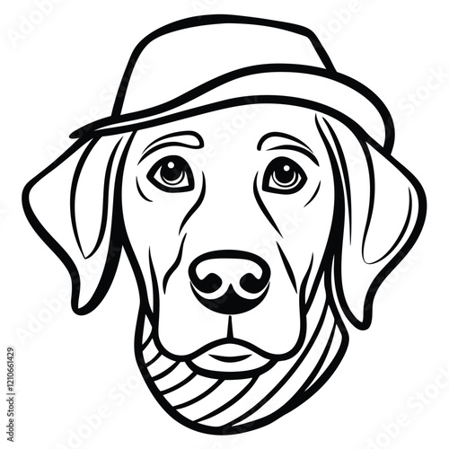 Funny Labrador retriever dog head vector art